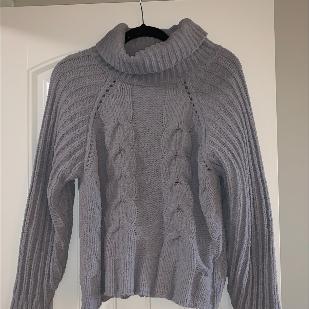 Grey turtleneck sweater